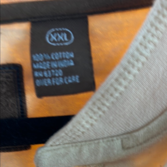 Men's Beige Henley Long Sleeve Tee - Picture 3 of 3